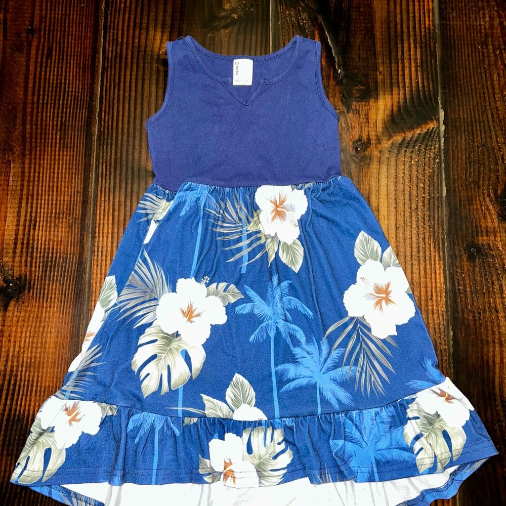 PatPat Blue and White Floral Kids Dress